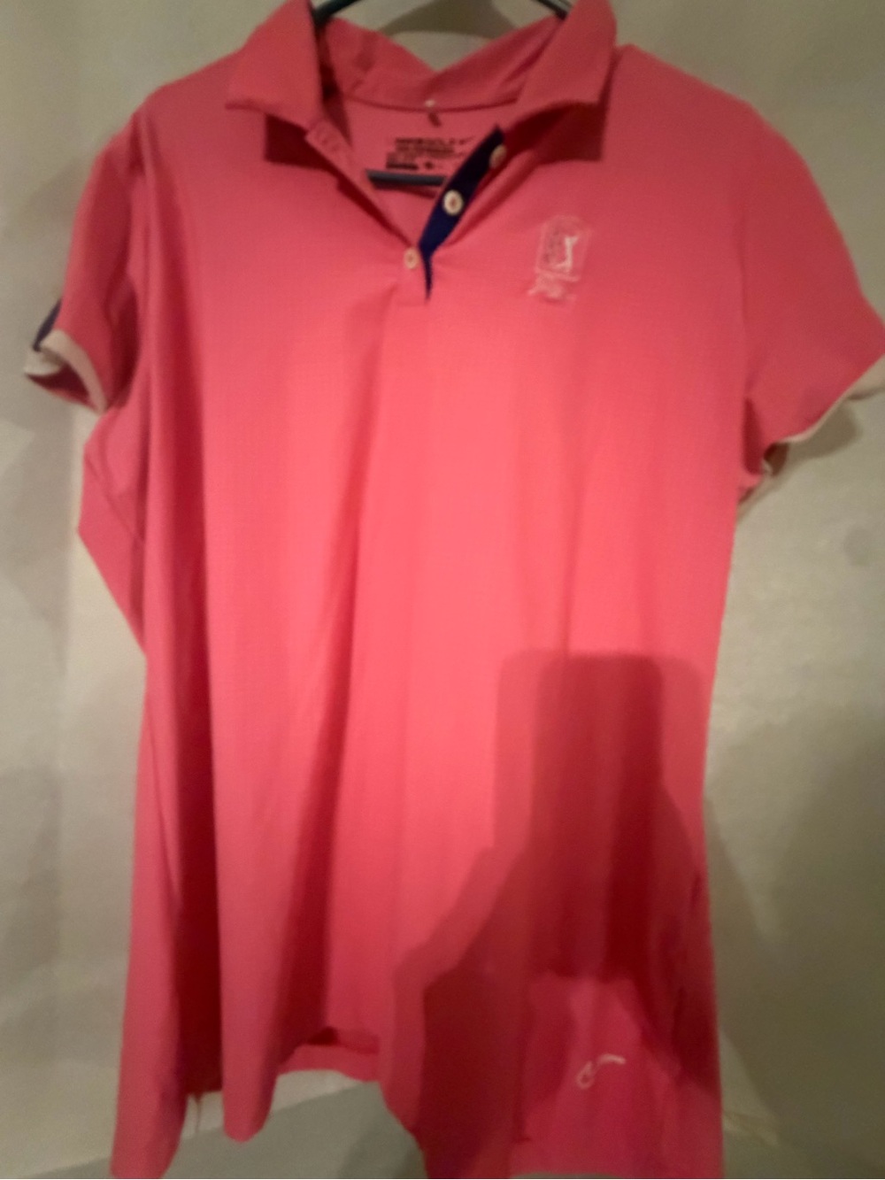 Nike Pink Short Sleeve Polo Tee with Contrast Trim